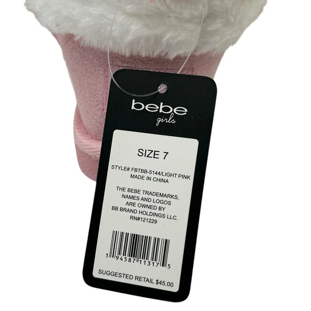 Bebe Toddler Girls Faux Fur Fashion Winter Boots Size 7 Pink-White‎ Lightweight